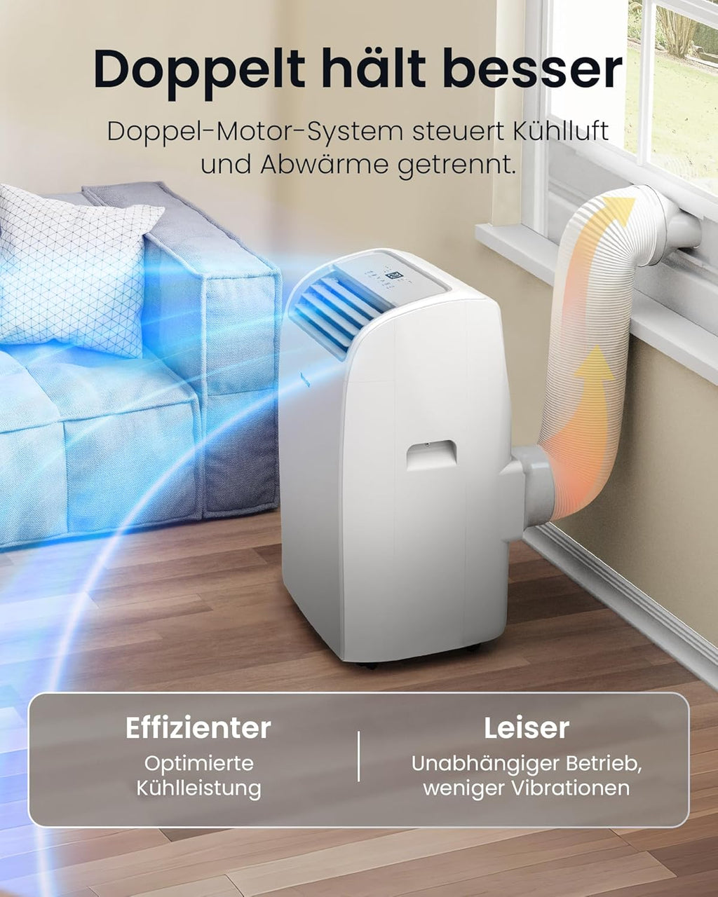 Newentor Aire Acondicionado Portátil 14000 BTU hasta 50 m² con Compresor TCL y Mando