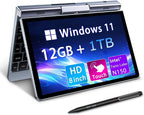 Mini Portátil 8" 2 en 1 Táctil, Intel N150, 12 GB RAM, 1 TB SSD, Windows 11, Wi-Fi 6