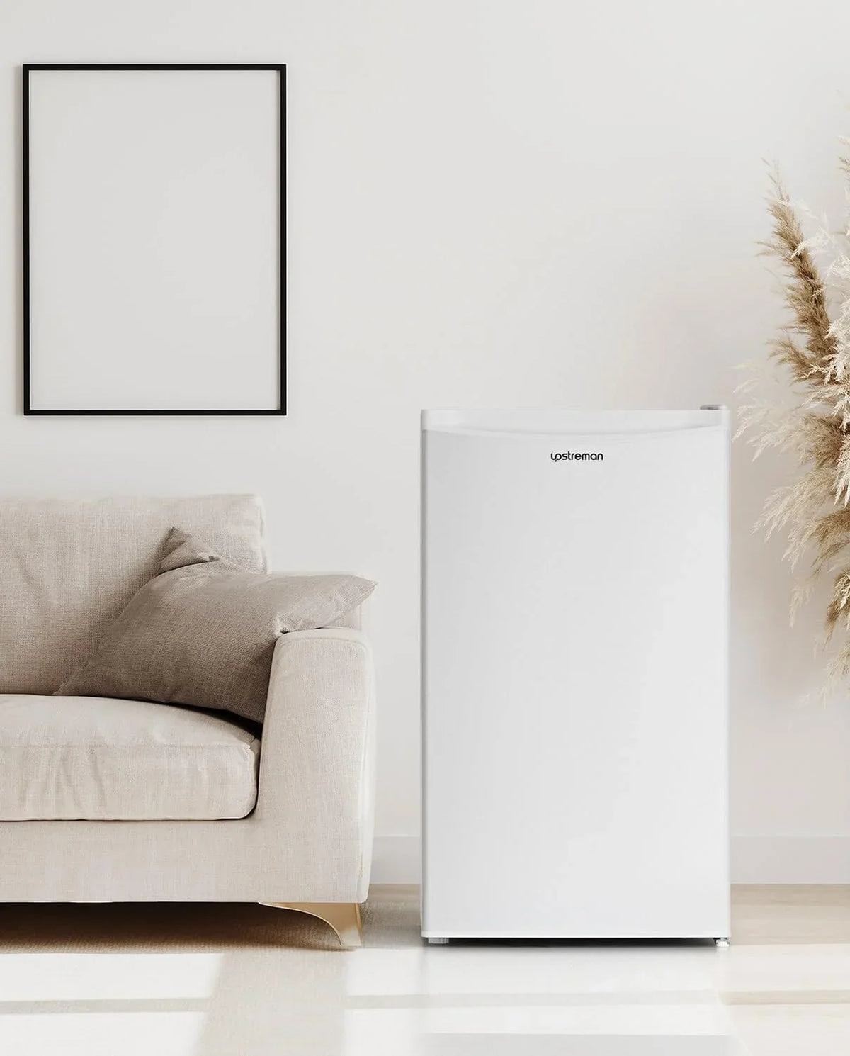 Upstreman BR321 Frigorífico Pequeño con Congelador 91 L, Silencioso, Blanco