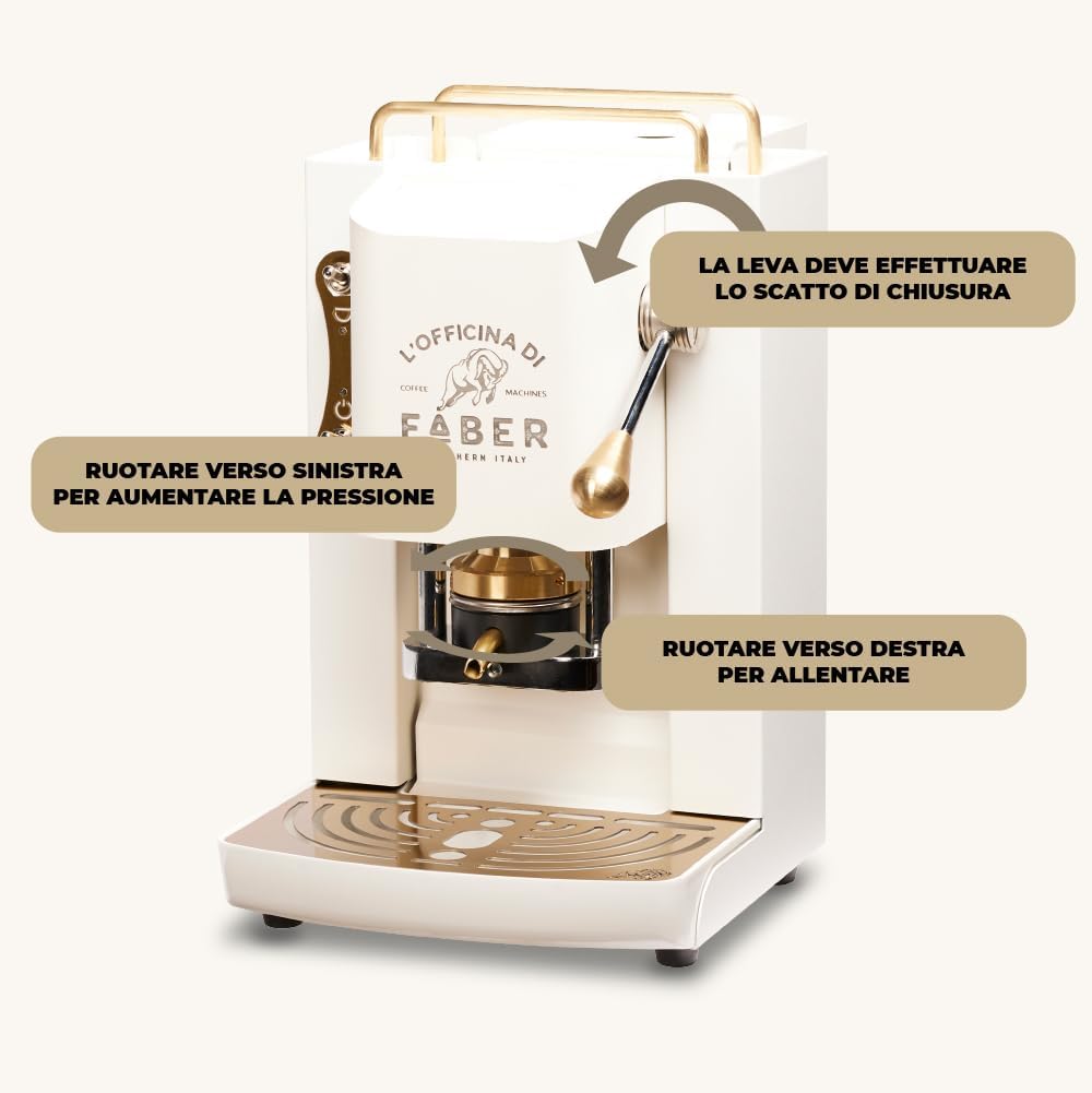 Faber Pro Total Deluxe Cafetera de Monodosis ESE 44 mm de Latón, 1,3 L