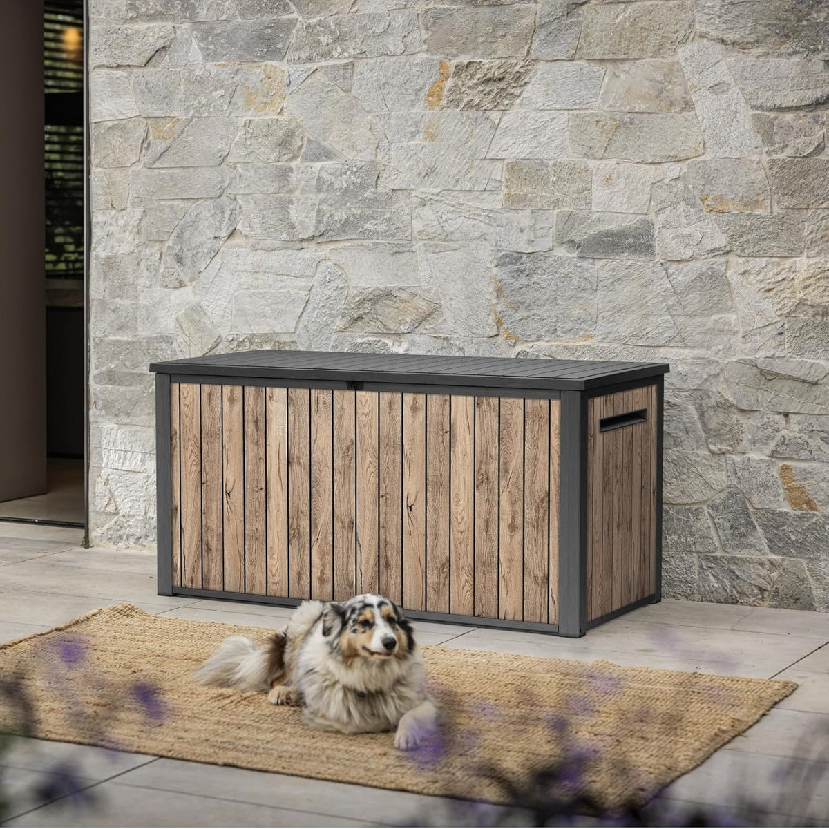 Keter Sierra Arcón de Jardín 643 L Efecto Madera Pino 144 x 67 x 73 cm con Cierre
