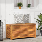 Baúl de Almacenaje de Jardín en Madera de Acacia 113 x 50 x 56 cm con Bolsa Impermeable