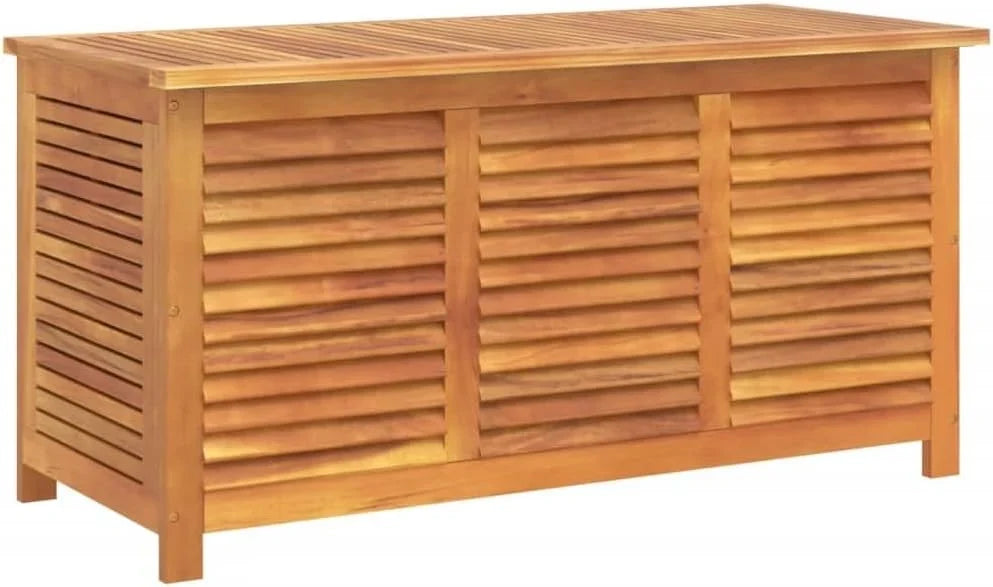 Baúl de Almacenaje de Jardín en Madera de Acacia 113 x 50 x 56 cm con Bolsa Impermeable