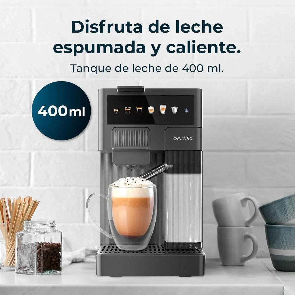 Cecotec FreeStyle Latte Cafetera Multicápsula 20 Bares con Depósito de Leche, 1350 W