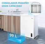 MIDEA Arcón Congelador Pequeño 99 L, Motor Inverter, Control Electrónico, Silencioso 39 dB, Blanco