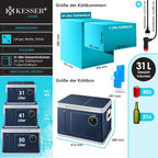 KESSER Nevera Portátil de Compresor Doble Zona hasta -20 °C con Pantalla Táctil, 12/24 V y 230 V