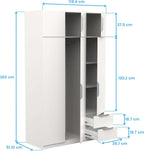 Miroytengo Armario Ghost Grande 6 Puertas y 2 Cajones Blanco Mate 203 x 119 cm