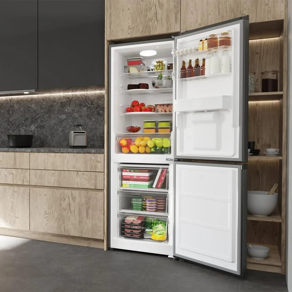 Cecotec Bolero CoolMarket Combi 296 DF WD Dark Frigorífico Combi 296 L con Dispensador de Agua