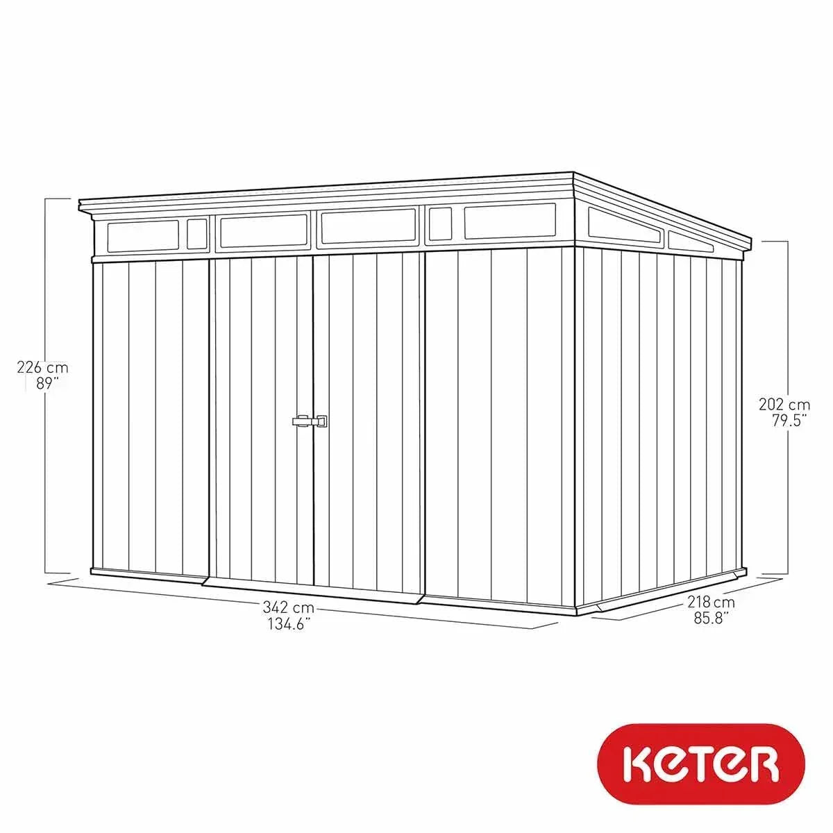 Keter Artisan 11 x 7 pies (3,4 x 2,1 m) Caseta de Jardín de Resina Robusta