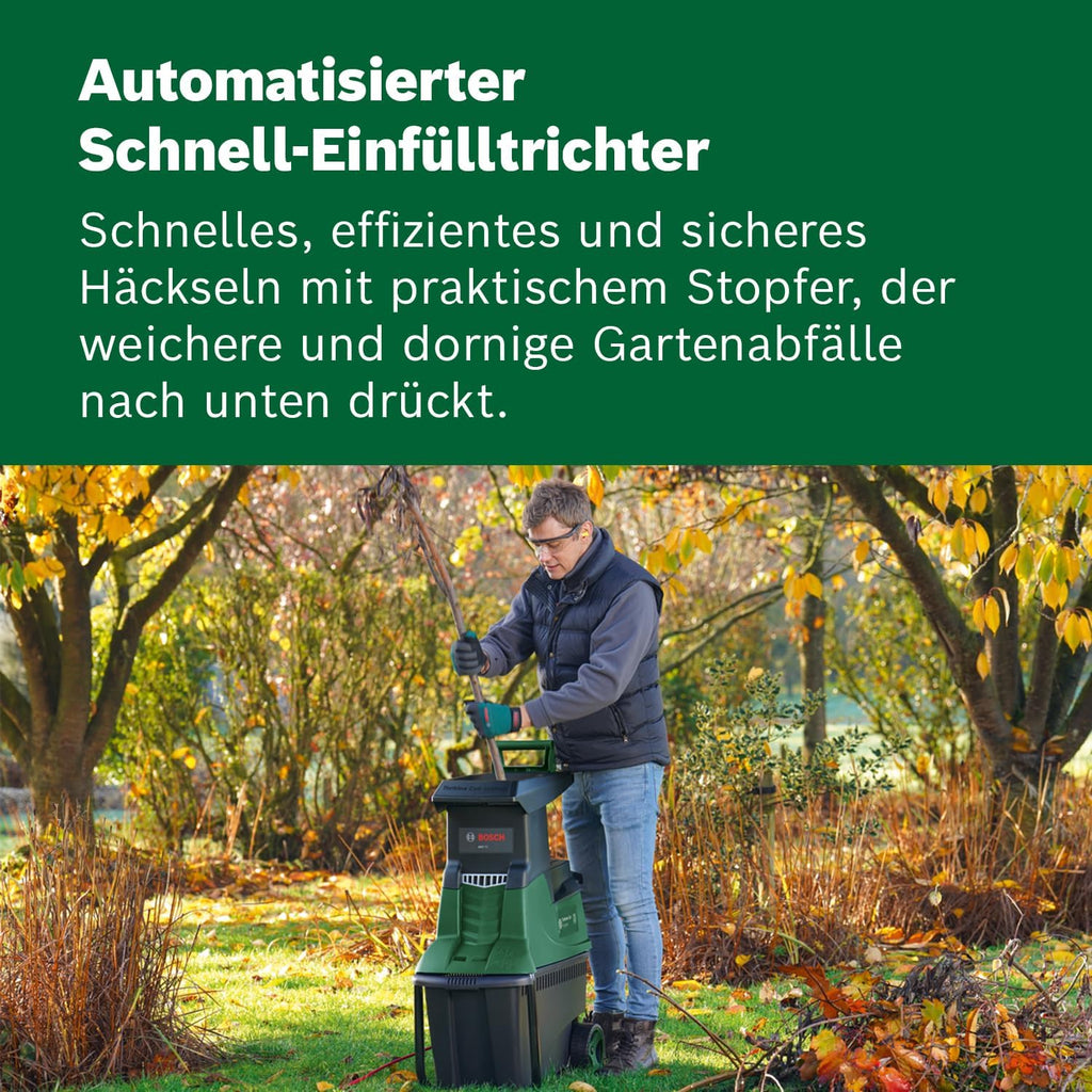 Bosch AXT 25 TC Biotriturador de Turbina 2500 W con Cesto de 53 L y Guantes