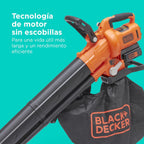 BLACK+DECKER BCBLV3625L1-QW Soplador, Aspirador y Triturador de Hojas 36 V con Batería 2,5 Ah y Bolsa 45 L