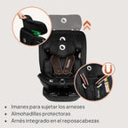 LIONELO Bastiaan RWF i-Size Silla de Coche Giratoria 360° de 40 a 150 cm, Isofix y Top Tether