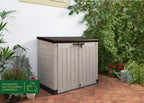 Keter Sio Max Cobertizo de Resina 1200 L con Doble Puerta y Tapa Abatible, Topo/Beige