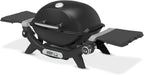 Weber Q 1200N Barbacoa de Gas Portátil con Mesas Laterales y Termómetro, Negro Medianoche