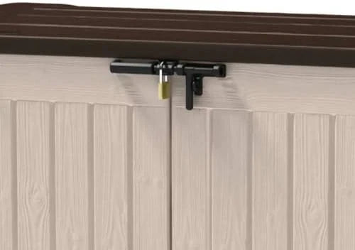 Keter Sio Max Cobertizo de Resina 1200 L con Doble Puerta y Tapa Abatible, Topo/Beige