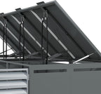 Cubre Contenedores Cuádruple para 4 Cubos de 240 L con Tapa Hidráulica y Cerradura, Gris Efecto Madera