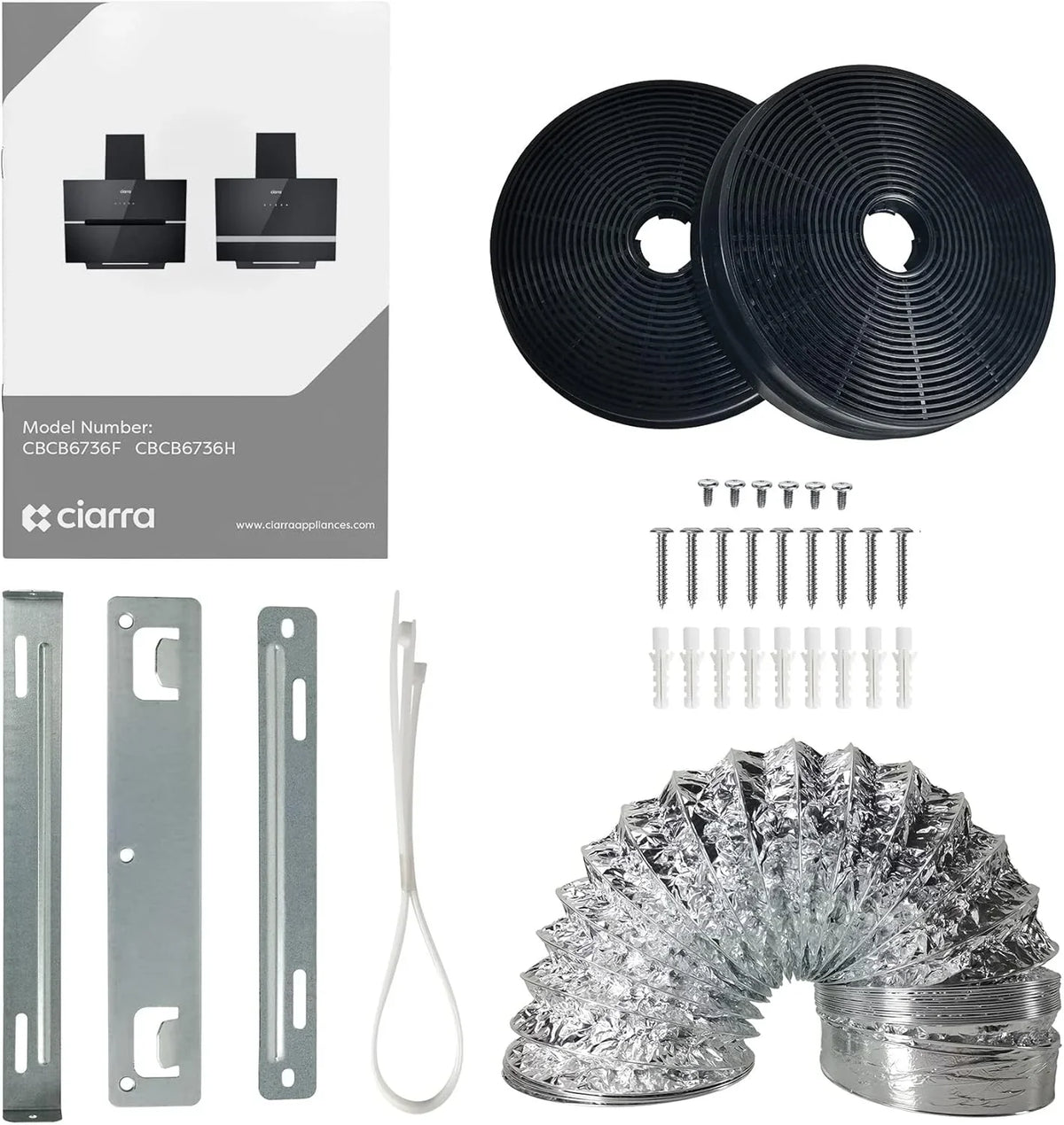 CIARRA CBCB6736F Campana Inclinada 60 cm 650 m³/h con WiFi, Control Táctil y Booster