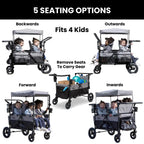 Delta Children Jeep Wrangler Deluxe Carrito Paseo para 4 Niños con Toldo y Nevera