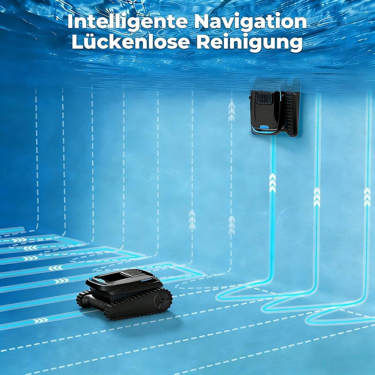 Robot Limpiafondos sin Cable PC10 para Piscinas hasta 170 m², Fondo, Pared y Línea de Flotación