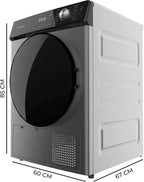 Cecotec Bolero DressCode Dry 10355 Steel Secadora Bomba de Calor 10 kg, 14 Programas, Inox