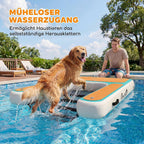 PawHut Rampa Hinchable para Perros 151 x 102 cm para Piscina, Lago y Barco, hasta 100 kg