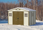 Duramax Woodside 30214-4 Caseta de Jardín de PVC 10 x 8 pies (3,25 x 2,47 m) Marfil y Marrón