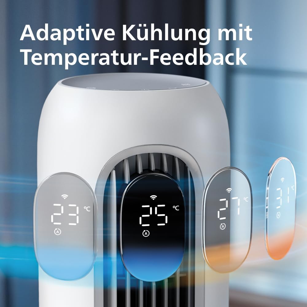 Philips Serie 7000 CX7550/00 Ventilador de Torre Inteligente 22 dB, WiFi y App