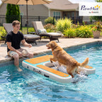 PawHut Rampa Hinchable para Perros 151 x 102 cm para Piscina, Lago y Barco, hasta 100 kg