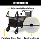 Delta Children Jeep Wrangler Deluxe Carrito Paseo para 4 Niños con Toldo y Nevera