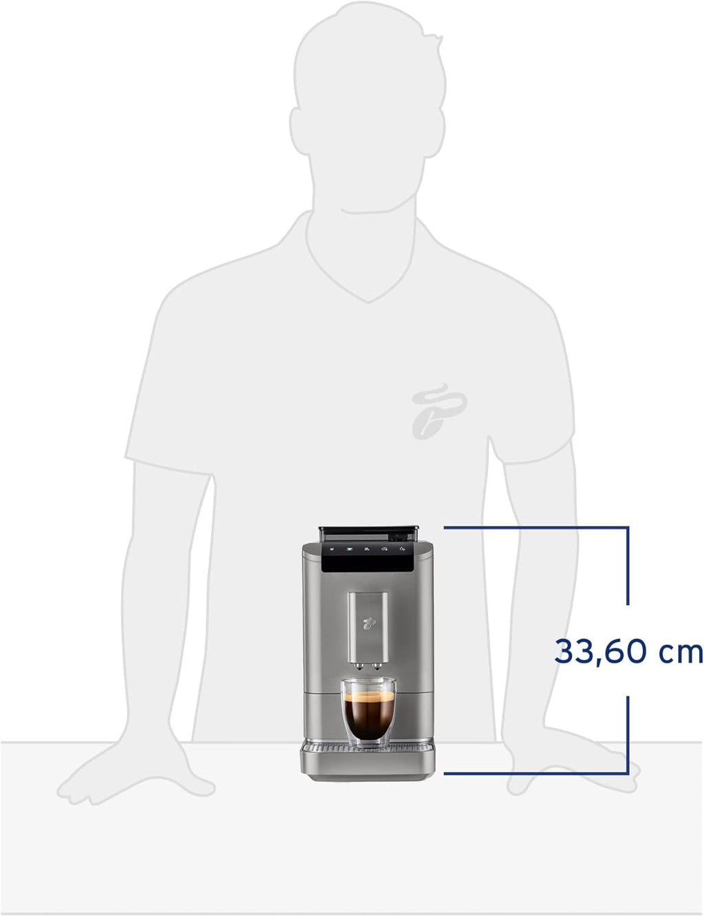 Tchibo Esperto2 Caffè Cafetera Superautomática con Función 2 Tazas, Granite Black