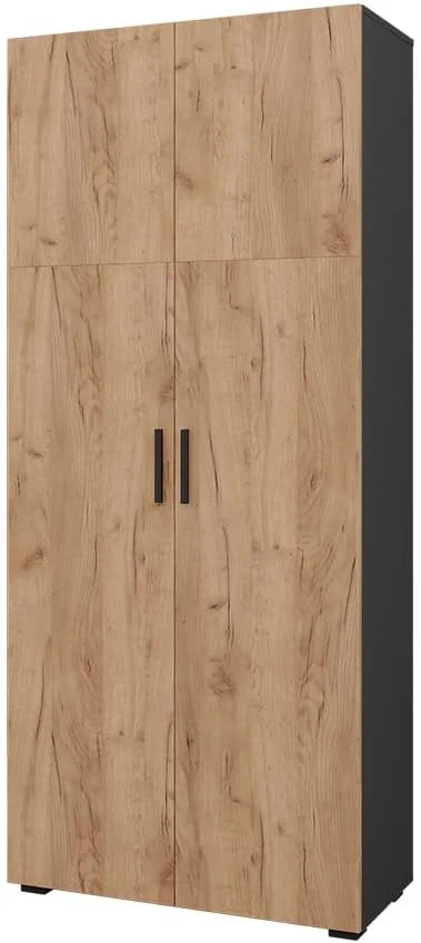 Vicco Ingo Armario Multiusos 2 Puertas Antracita y Roble Dorado 80 x 183,8 cm