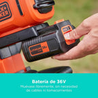 BLACK+DECKER BCBLV3625L1-QW Soplador, Aspirador y Triturador de Hojas 36 V con Batería 2,5 Ah y Bolsa 45 L