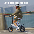 Bicicleta Eléctrica Plegable 14" Motor 250 W, Batería 36 V 6,4 Ah, Pantalla LCD