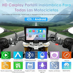 CARPURIDE W702S Pro Pantalla CarPlay para Moto 7" con Soporte BM05, Android Auto Inalámbrico