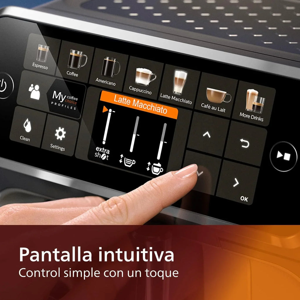 Serie 5400 EP5441/50 Cafetera Superautomática LatteGo, 12 Cafés, Pantalla TFT, 4 Perfiles