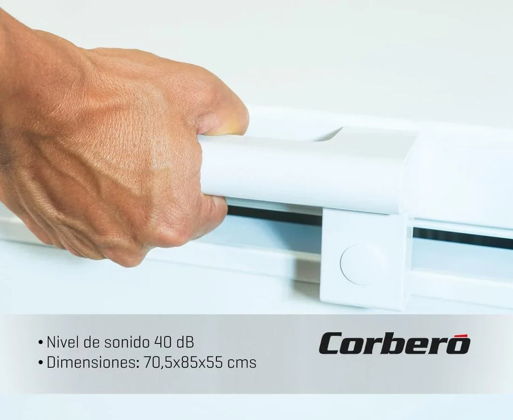 Corberó CCHH15024E Arcón Congelador 142 L con Display, Luz LED, Sistema Dual y Ruedas, Blanco