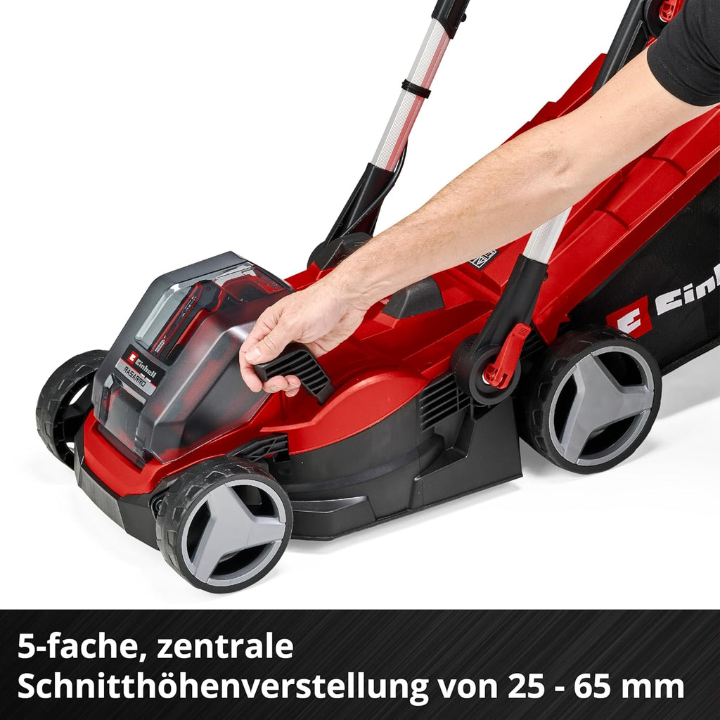 Einhell RASARRO 36/42 Cortacésped a Batería 36 V, 42 cm, hasta 725 m², con 2 Baterías 5,2 Ah