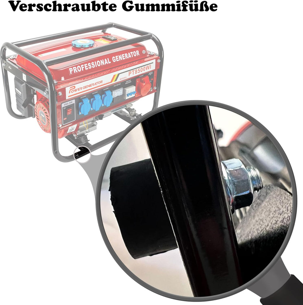 Generador Eléctrico de Gasolina 6,5 CV con 5 Tomas (3 x 230 V, 400 V y 12 V)