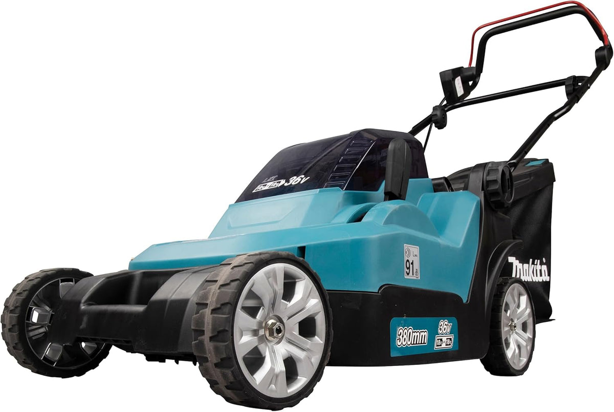 Makita DLM382PM2 Cortacésped a Batería 2 x 18 V, 38 cm, con 2 Baterías 4 Ah y Cargador Doble
