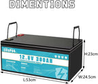 Batería de Litio LiFePO4 12 V 300 Ah con BMS 300 A para Camping, Solar y Emergencias