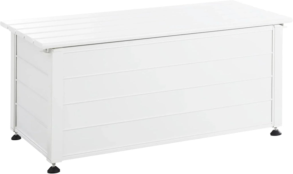 Beliani Campalto Arcón de Exterior de Aluminio Blanco 113 x 50 cm, 190 L