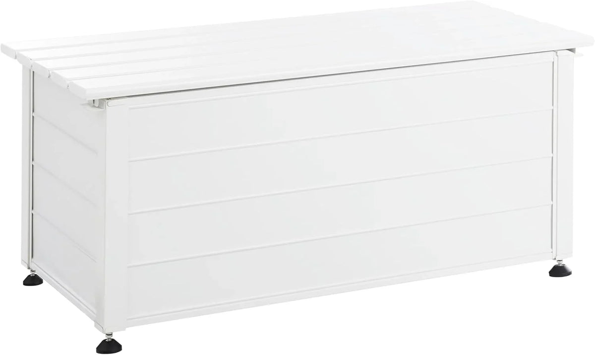 Beliani Campalto Arcón de Exterior de Aluminio Blanco 113 x 50 cm, 190 L