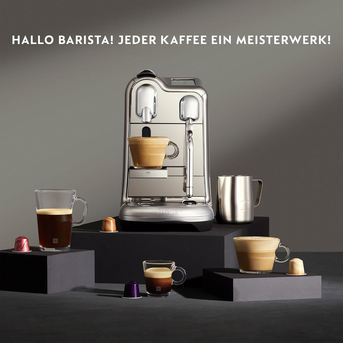Sage Nespresso Creatista Pro Cafetera de Cápsulas con Vaporizador Automático, Acero Cepillado