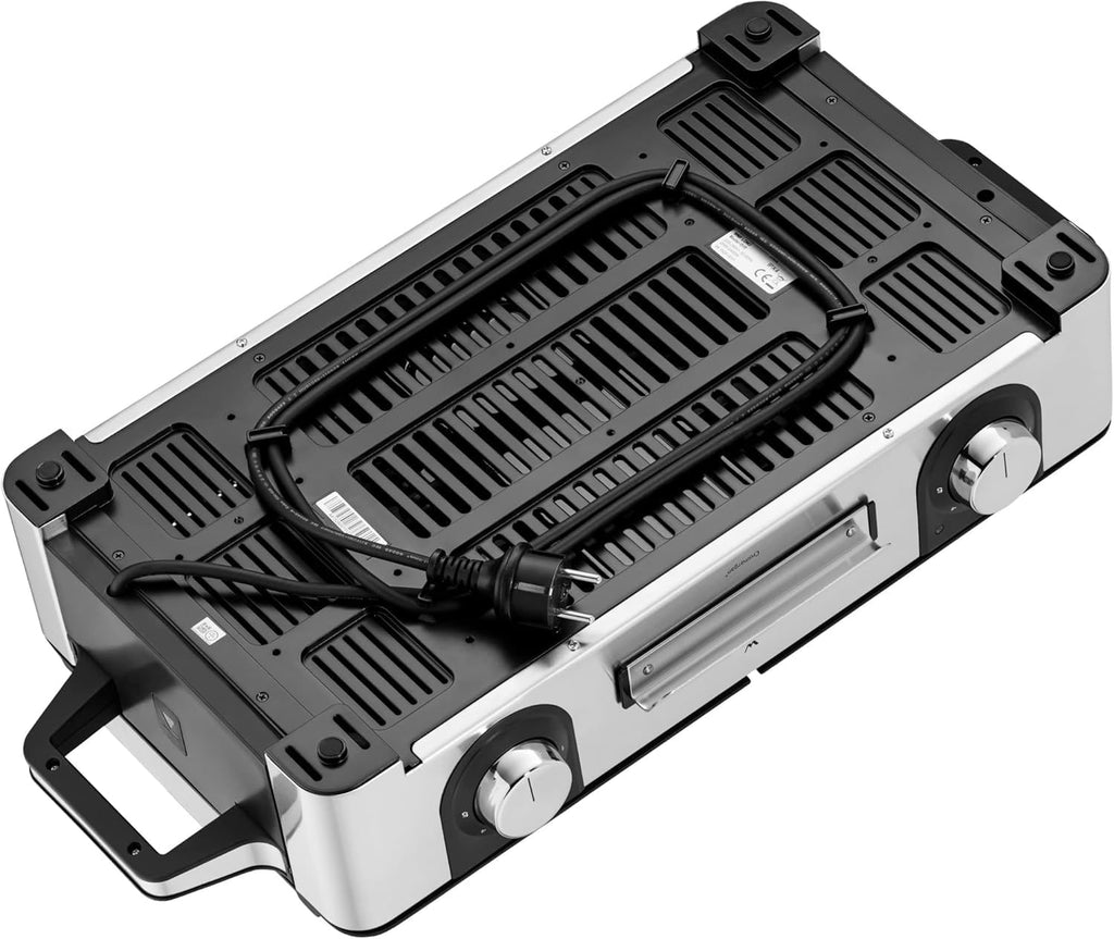 WMF Lono Master-Grill Parrilla Eléctrica 50 x 28 cm, 2 Zonas Regulables, 2400 W, Exterior