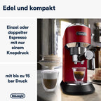 De'Longhi Dedica Style EC 685.M Cafetera Espresso de Brazo con Vaporizador, 15 cm, Plata