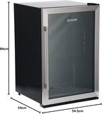 SEVERIN FSK 8840 Nevera para Botellas con Cerradura y Luz LED, 118 L, Negro/Plata