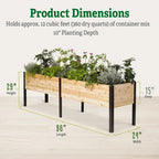 Bancal Elevado de Madera de Cedro 2 x 8 pies para Huerto Urbano