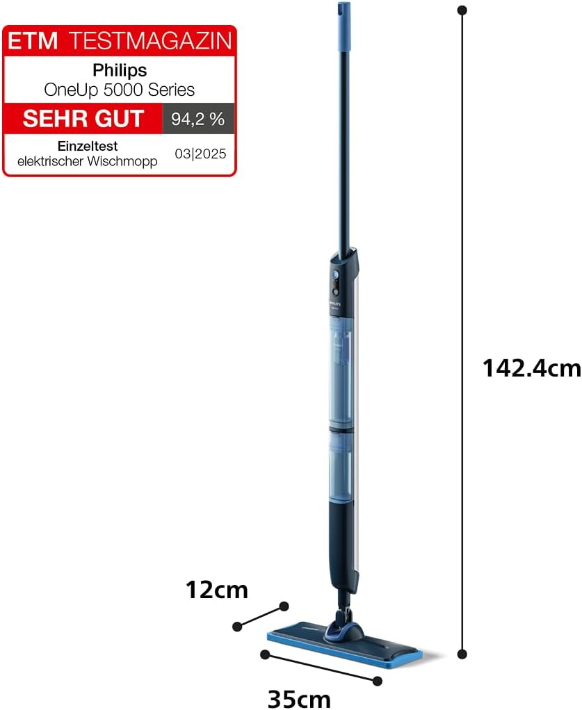 Philips OneUp Serie 5000 XV5113/01 Fregona Eléctrica sin Cable con Cabezal Giratorio 360°