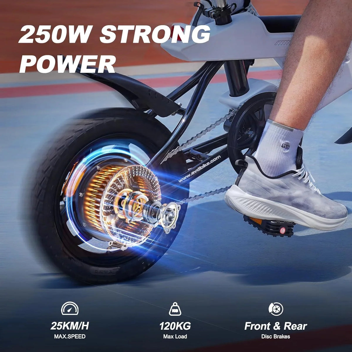 Bicicleta Eléctrica Plegable 14" Motor 250 W, Batería 36 V 6,4 Ah, Pantalla LCD