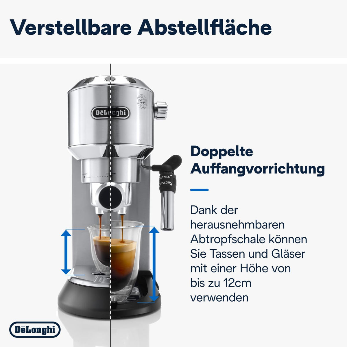 De'Longhi Dedica Style EC 685.M Cafetera Espresso de Brazo con Vaporizador, 15 cm, Plata